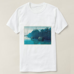 Camiseta 道 頓 堀 朝, Manhã em Dôtonbori, Hasui Kawase, Woodcut