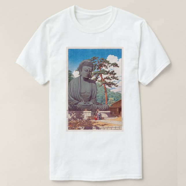 Camiseta 鎌倉大仏, grande Buddha em Kamakura, Hasui Kawase (Frente do Design)