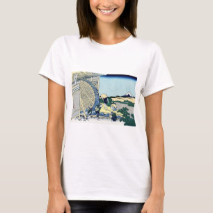 Camiseta 隠 田 の 水 車, 北 斎 Ver o Monte Fuji de O
