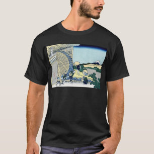 Camiseta 隠 田 の 車, 北 斎 Ver o Monte Fuji de Onden, Hokusai