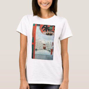 Camiseta 雪の浅草, neve do 広重 em Asakusa, Hiroshige Ukiyoe