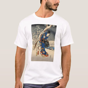 Camiseta 雪の芸者, 豊国 Geisya na neve, Toyokuni, Ukiyo-e