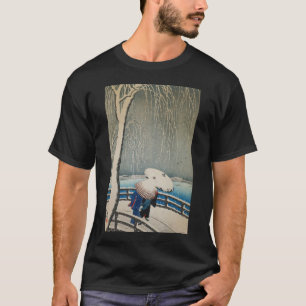 Camiseta 雪 に 傘, 古 Guarda-chuvas 邨 neve, Koson, Ukiyo-e