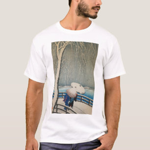 Camiseta 雪 に 傘, 古 Guarda-chuvas 邨 neve, Koson, Ukiyo-e