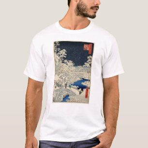 Camiseta 雪 の 太 橋, 広 重 ponte do tambor nevado, Hiroshige, Uk