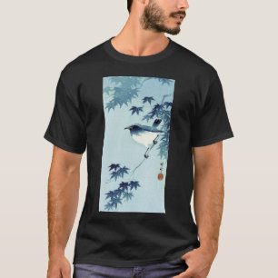 Camiseta 青い鳥, pássaro do 古邨 no azul, Koson, Ukiy