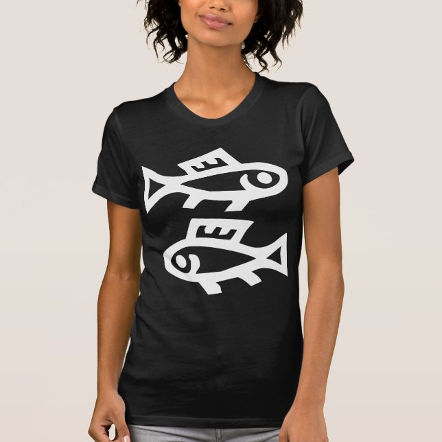 Camiseta 魚座, peixes, constelação (zodíaco) (Frente)