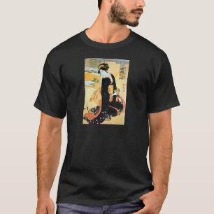 Camiseta 黒い着物の女, mulher do 豊国 do quimono pr