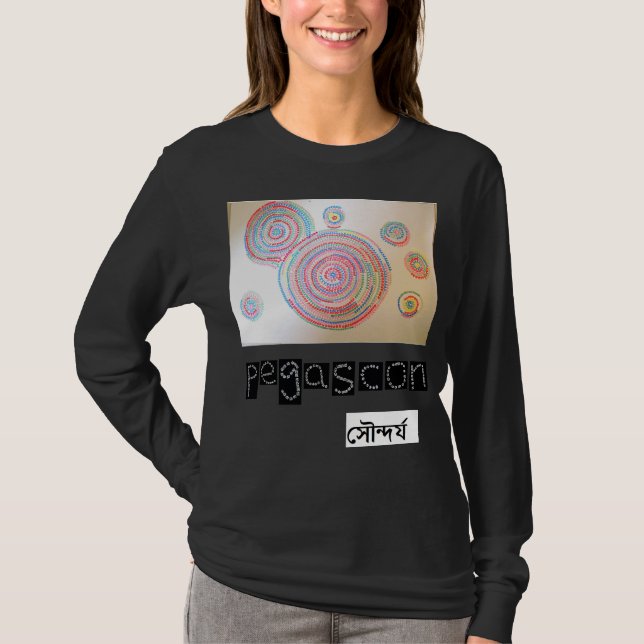 CAMISETA 黒地に「縁結曼荼羅」 Tシャツ (Frente)