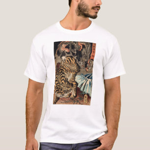 Camiseta 龍虎, tigre do 国芳 & dragão, Kuniyoshi, Ukiy