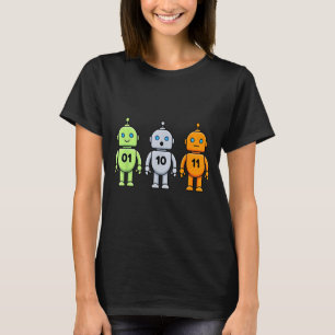 Camiseta 01 10 11 programação de robôs engraçado homens mul