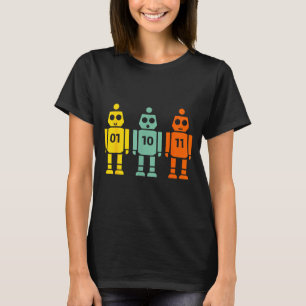 Camiseta 01 10 11 programação de robôs engraçado homens mul