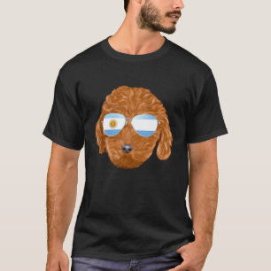 Camiseta 01 Bandeira Argentina Poodle Marrom Cachorro Argen