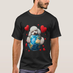 Camiseta 01 Cachorro Poodle Dia da Terra Abraço Amor Dono A