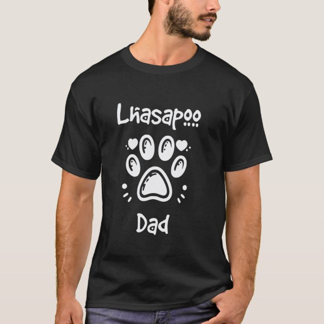 Camiseta 01 Dono de Cachorro Pai Lhasapoo Lhasa Apso Poodle (Frente)
