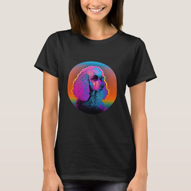 Camiseta 01 Estética de Poodle com Synthwave 80s (Frente)