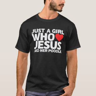 Camiseta 01 Meninas Jesus Poodle Cachorro Amor Pet