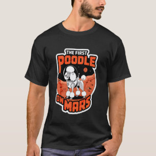 Camiseta 01 O Primeiro Poodle em Marte Crianças Poodle Engr