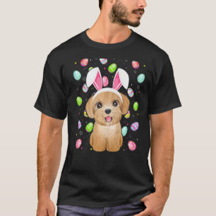 Camiseta 01 Ovo de Páscoa do Cão Poodle Engraçado Domingo d