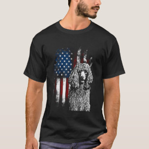 Camiseta 01 Pai Poodle Amantes de Cachorro Bandeira America