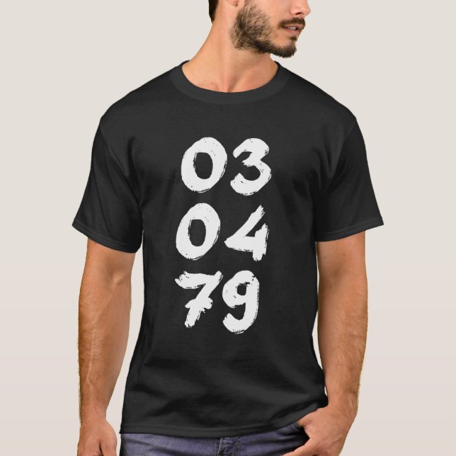 Camiseta 030479 Data De Nascimento Com Dia De Nascimento (Frente)