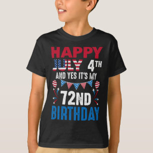 Camiseta 04 de julho e sim é o meu 72º Aniversário american