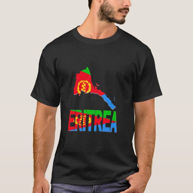 Camiseta 06256 Eritrea Map Eritrean Flag Africa (Frente)