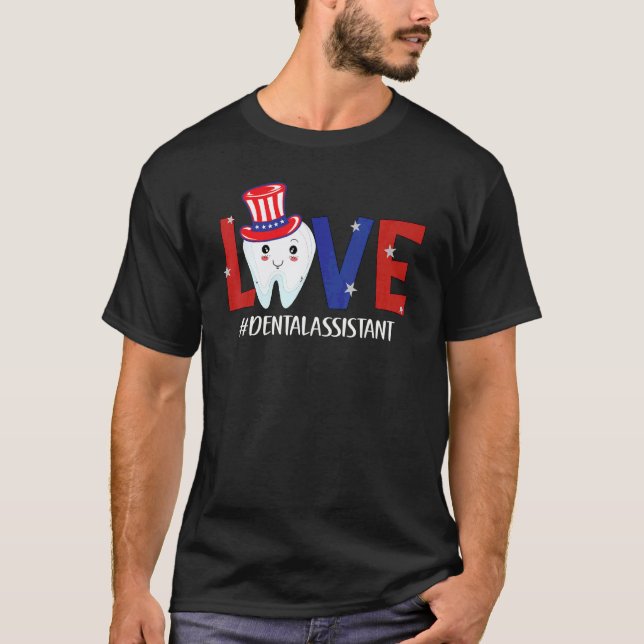 Camiseta 0 4 de Julho Dente Assistente Dental Pediátrico De (Frente)