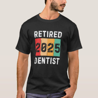 Camiseta 0 Aposentado 2025 Dentista Vintage Retro Aposentad