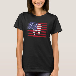 Camiseta 0 Bandeira Americana de Dentista Angustiado 4 de J