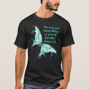 Camiseta 0 Borboleta Verde Mental Conscientização da Saúde