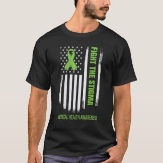 Camiseta 0 Combata O Estigma Para a Conscientização da Saú