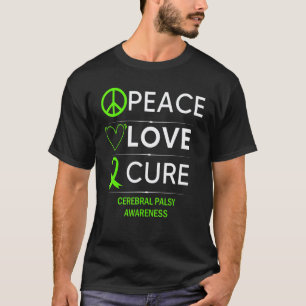 Camiseta 0 Conscientização da Paralisia Cerebral Paz Amor C