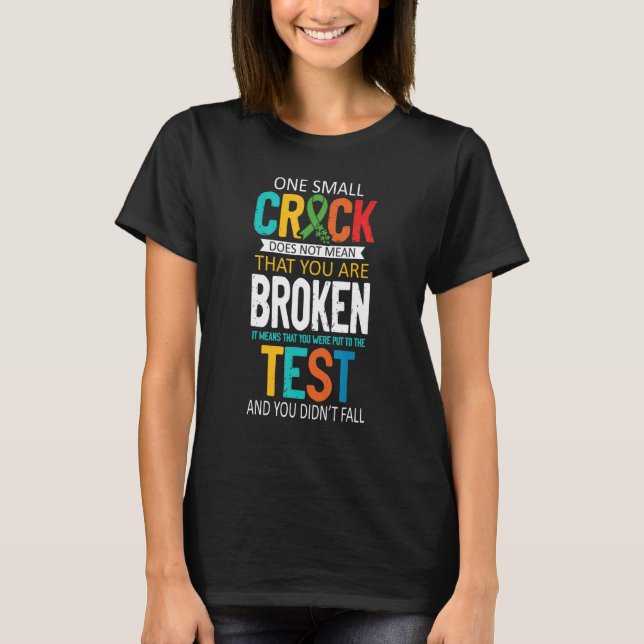 Camiseta 0 Conscientização da Saúde Mental  Teste Quebrado  (Frente)