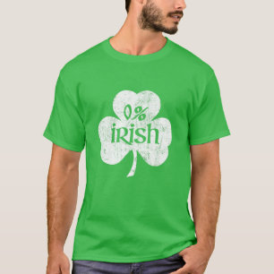 Camiseta 0% de Dia de São Patrício de colheita de Roupa S