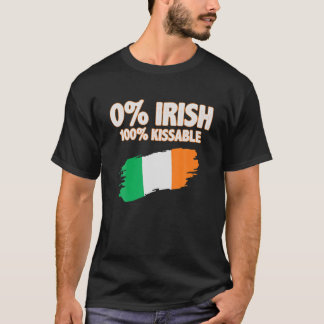 Camiseta 0% de Irish 100% de Kissable Irish Flag Pa