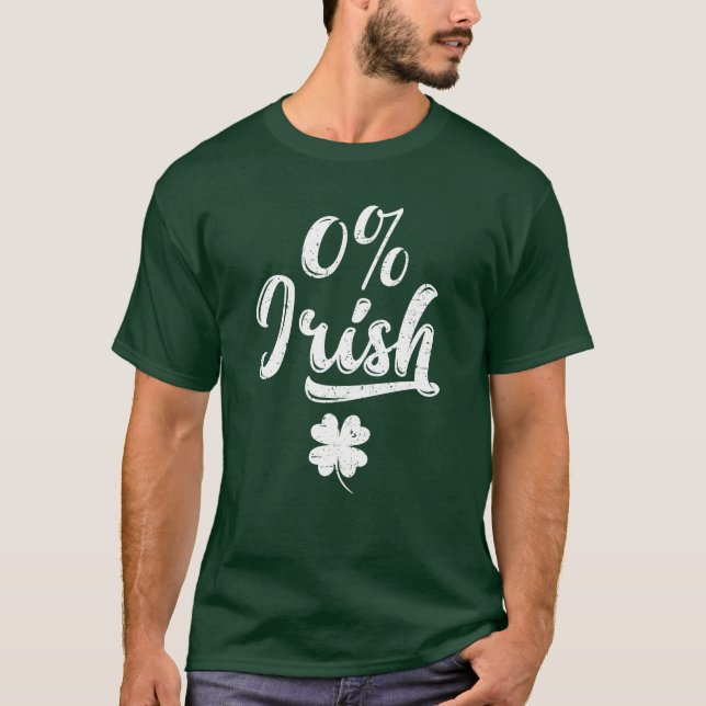 Camiseta 0% de São Patrick Irlandês (Frente)
