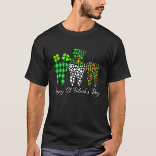 Camiseta 0 Dentista Feliz Dia de São Patrício Dente Fofo De