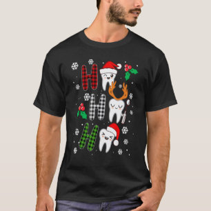 Camiseta 0 Dentista Natal dente Dentário Xadrez Vermelho