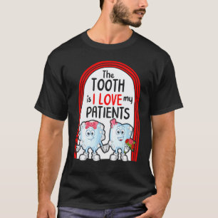 Camiseta 0 Dentista O Dente É Eu Amo Meu Paciente Floral Va
