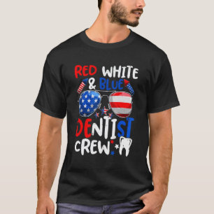 Camiseta 0 Dentista Tripé Vermelho Branco Azul Bandeira Ame