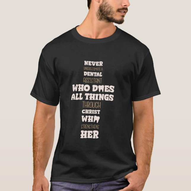 Camiseta 0 Design de Assistente Dental Cristão para Odontol (Frente)