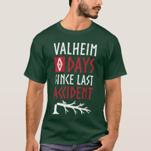 Camiseta 0 Dias Desde o Último Acidente Valheim Norueguês P