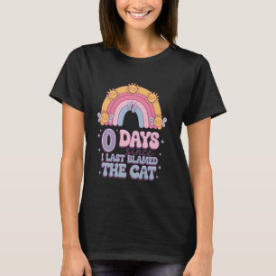 Camiseta 0 Dias Desde Que Eu Culpei o Gato Humor Gato Meme