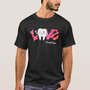 Camiseta 0 Equipe Odontológica Amor de Leopardo Dentista As