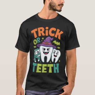 Camiseta 0 Fantasia de Dentista de Halloween Traje Engraçad