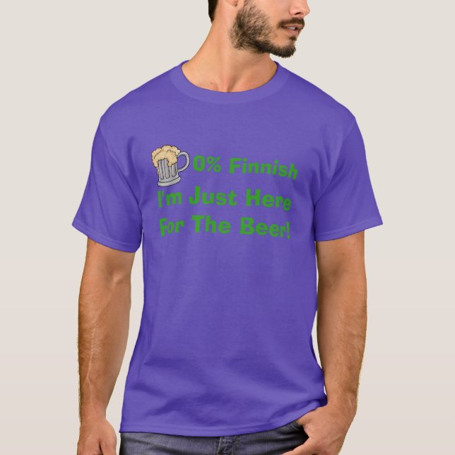 Camiseta 0% finlandês eu sou aqui para o t-shirt da cerveja (Frente)