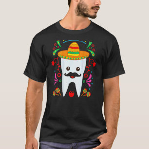 Camiseta 0 Floral Odontológico Dente Cinco De Mayo Mexicano