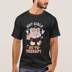 Camiseta 0 Garotas Quentes Vão à Terapia Groovy Saúde Menta