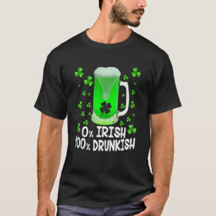 Camiseta 0 Irlandês 100 Bebendo Engraçado Bêbado São Patric